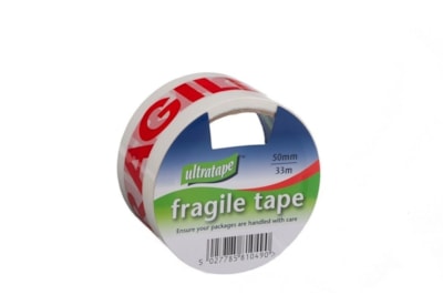 Ultratape Red & White Fragile Parcel Tape 50mm x 33m Ultratape Red & White Fragile Parcel Tape 50mm x 33m