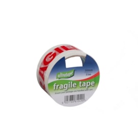 Ultratape Red & White Fragile Parcel Tape 50mm x 33m (FRAG-5033-UL1)