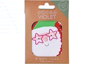 Neon Santa 8 Pack Gift Tags