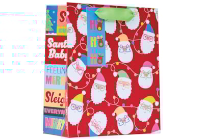 Neon Santa Gift Bag Medium