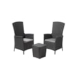 Keter Vermont Balcony Set with Reclining Backrest & Storage Table - Graphite Keter Vermont Balcony Set with Reclining Backrest & Storage Table - Graphite