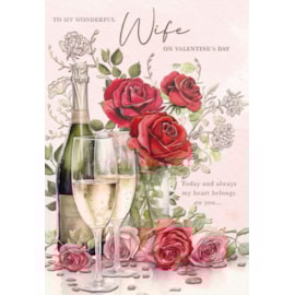 Ling Valentine Wife Gold Roses & Champagne