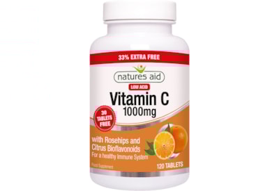 Natures Aid Naturals Aid Vit C 1000mg Low Acid +33% 120s Natures Aid Naturals Aid Vit C 1000mg Low Acid +33% 120s