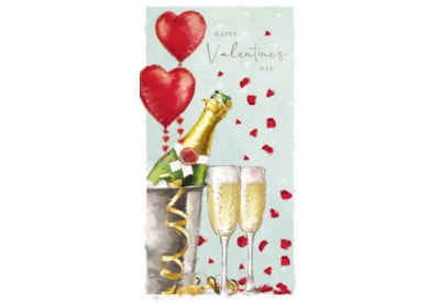 Ling Bottle & Prosecco Valentines Day Card Ling Bottle & Prosecco Valentines Day Card