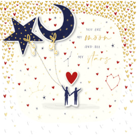 Moon & Stars Valentine Day Card (VKKA0021W)