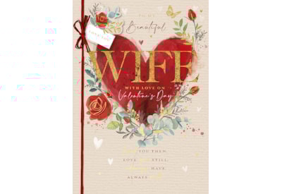 Ling Wife Heart & Roses Valentines Day Card Ling Wife Heart & Roses Valentines Day Card