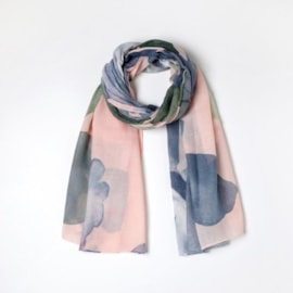 Water Colour Floral Summer Scarf Moss Blush