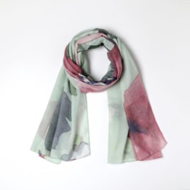 Water Colour Floral Summer Scarf Moss Green Water Colour Floral Summer Scarf Moss Green