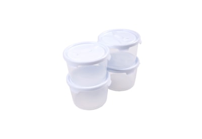 Wham Setx4 Round Food & Lid Clear/ice White 300ml (12379)