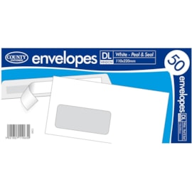 White Peel & Seal Envelope Dl Windows 50s (C505)