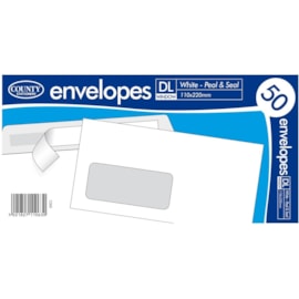 White Peel & Seal Envelope Dl Windows 50s White Peel & Seal Envelope Dl Windows 50s