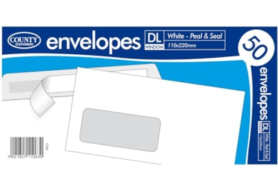 White Peel & Seal Envelope Dl Windows 50s (C505)