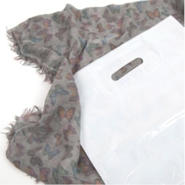 White Polythene Patch Handle Carrier Bag 15x18" 50's White Polythene Patch Handle Carrier Bag 15x18" 50's
