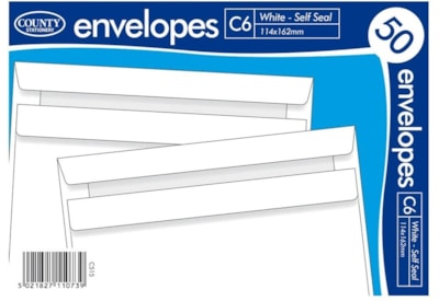 White Self Seal Envelope C6 50s (C515)