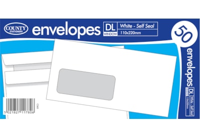 White Self Seal Envelope Dl Windows 50s (C565)