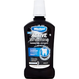 Wisdom Active Whitening Charcoal Mouthwash 500ml Wisdom Active Whitening Charcoal Mouthwash 500ml