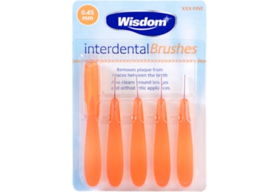 Wisdom Interdental Brushes Orange 0.45mm 5's Wisdom Interdental Brushes Orange 0.45mm 5's