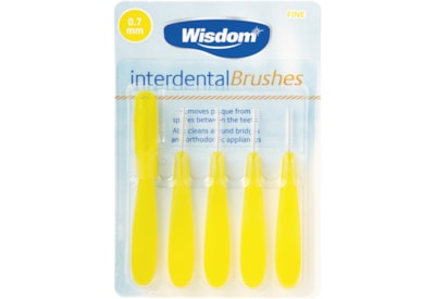 Wisdom Interdental Brushes Yellow 0.70mm 5's Wisdom Interdental Brushes Yellow 0.70mm 5's