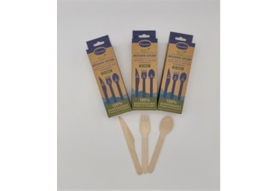 Assorted Wooden Cutlery 24pk Assorted Wooden Cutlery 24pk