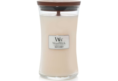 Woodwick Hourglass Candle White Honey Large Woodwick Hourglass Candle White Honey Large