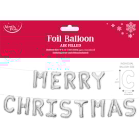 Christmas Foil Letter Balloon Silver 24x35cm Christmas Foil Letter Balloon Silver 24x35cm