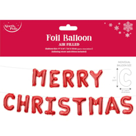 Xmas Foil Letter Balloon Red 24x35cm (X-29751-BCC)