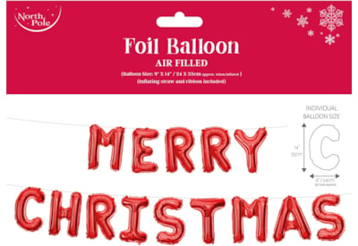 Xmas Foil Letter Balloon Red 24x35cm (X-29751-BCC)