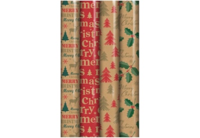 Eurowrap 3m Printed Kraft Gift Wrap 3m Eurowrap 3m Printed Kraft Gift Wrap 3m