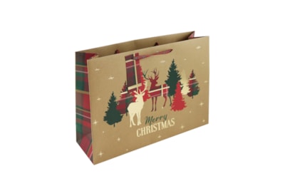 Eurowrap Kraft Stag Tartan Shopper Bag Eurowrap Kraft Stag Tartan Shopper Bag