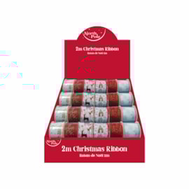 Eurowrap Christmas Hessian Printed Ribbon 2m Eurowrap Christmas Hessian Printed Ribbon 2m