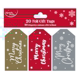 20pk Christmas Metallic Foil Gift Tags 20pk Christmas Metallic Foil Gift Tags