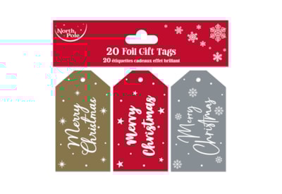 20pk Christmas Metallic Foil Gift Tags 20pk Christmas Metallic Foil Gift Tags