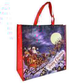 Eurowrap Flying Santa Square Pp Woven Bag Jumbo Eurowrap Flying Santa Square Pp Woven Bag Jumbo
