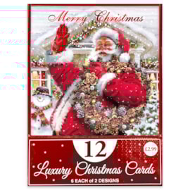 12pk Traditional Santa Cards 12pk Traditional Santa Cards