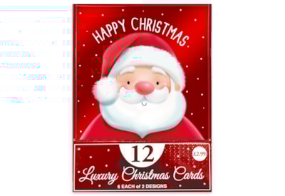12pk Cute Santa Cards