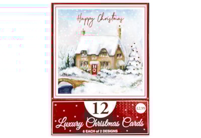 Eurowrap 12pk Winter Village Cards Eurowrap 12pk Winter Village Cards
