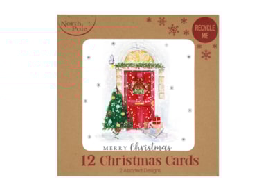 12pk Christmas Home White Kraft Cards 12pk Christmas Home White Kraft Cards