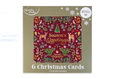 6pk Woodland Embossed Cards 6pk Woodland Embossed Cards