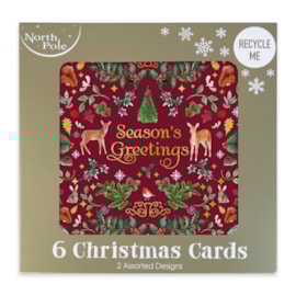 6pk Woodland Embossed Cards 6pk Woodland Embossed Cards