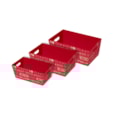 Eurowrap 3pc Hamper Tray Kraft Hohoho