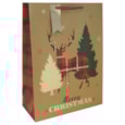 Eurowrap Tartan Stag Gift Bag Xlarge