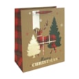 Eurowrap Tartan Stag Gift Bag Large Eurowrap Tartan Stag Gift Bag Large