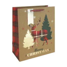 Eurowrap Tartan Stag Gift Bag Large Eurowrap Tartan Stag Gift Bag Large