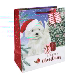 Eurowrap Westie White Gift Bag Large Eurowrap Westie White Gift Bag Large
