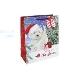 Eurowrap Westie White Gift Bag Medium Eurowrap Westie White Gift Bag Medium