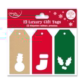 Eurowrap 12pk Die Cut Traditional Gift Tags Eurowrap 12pk Die Cut Traditional Gift Tags