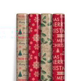 Eurowrap Printed Kraft Gift Wrap 3m Eurowrap Printed Kraft Gift Wrap 3m