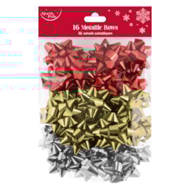 Eurowrap Traditional Mix Metallic Bows 16pk