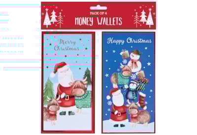 Santa Snow Money Wallets 4pk