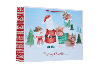Santa Snow Scene Shopper Xlarge Santa Snow Scene Shopper Xlarge